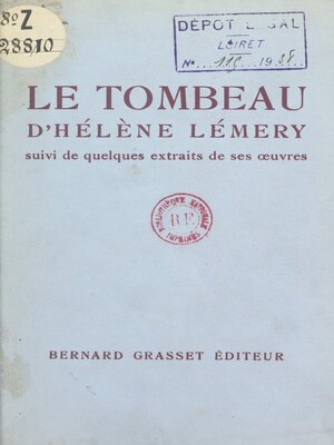 cover image of Le Tombeau, d'Hélène Lémery